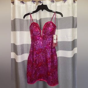 Pink and Red Tight Coctail Dress Brand New Size small